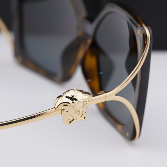 Versace VE4502U 108/87 Square Sunglasses – Havana/Gold/Grey - Picture 5 of 8